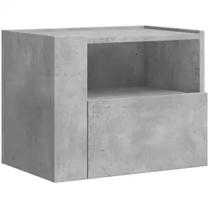 vidaXL Table de chevet murale gris béton 45x30x35 cm pas cher