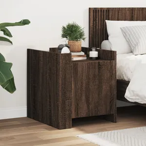 vidaXL Table de chevet chêne marron 45x50x50 cm bois d’ingénierie pas cher