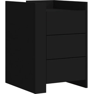 vidaXL Table de chevet noir 45x50x65 cm bois d’ingénierie pas cher