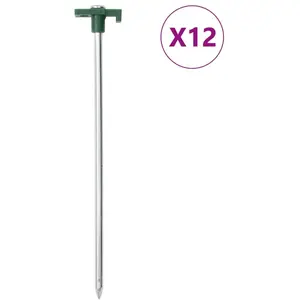 Comparateur de prix : vidaXL Piquets de tente 12 pcs 25 cm 7 mm acier galvanisé et PP