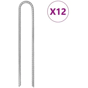 Comparateur de prix : vidaXL Piquets de tente 12 pcs en forme de U 30cm Ø7mm acier galvanisé