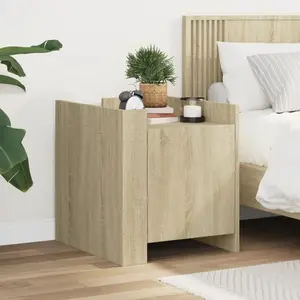 vidaXL Table de chevet chêne sonoma 45x50x50 cm bois d’ingénierie pas cher