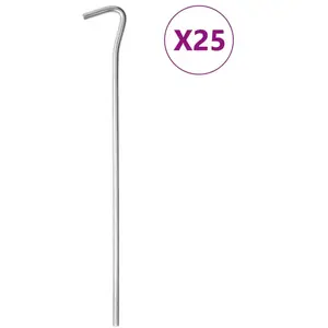Comparateur de prix : vidaXL Piquets de tente 25 pcs 23 cm Ø5 mm acier galvanisé