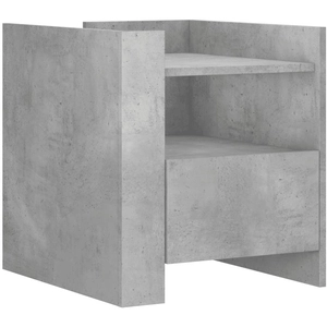 vidaXL Table de chevet gris béton 45x50x50 cm bois d’ingénierie pas cher
