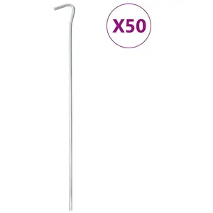 Comparateur de prix : vidaXL Piquets de tente 50 pcs 30 cm Ø7 mm acier galvanisé