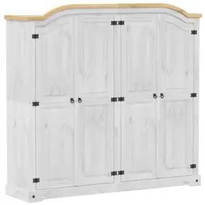 Comparateur de prix : vidaXL Garde-robe Corona blanc 194x52x186 cm bois de pin massif