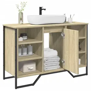 vidaXL Armoire lavabo de salle de bain chêne sonoma 91x35x60 cm pas cher