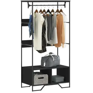 vidaXL Armoire noir 90x50x180 cm bois d ingénierie pas cher