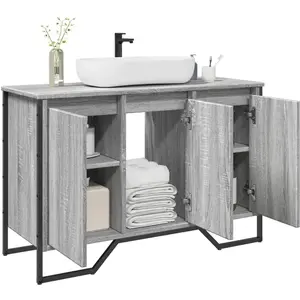 vidaXL Armoire lavabo de salle de bain sonoma gris 91x35x60 cm