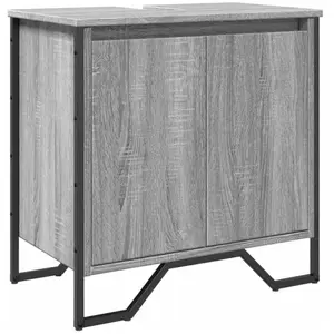 vidaXL Armoire lavabo de salle de bain sonoma gris 60x35x60 cm pas cher