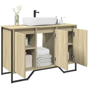 vidaXL Armoire lavabo de salle de bain chêne sonoma 91x35x60 cm pas cher