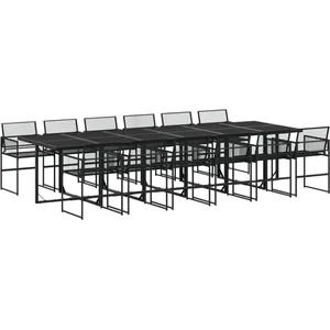 vidaXL Ensemble à manger de jardin 13 pcs noir résine tressée pas cher