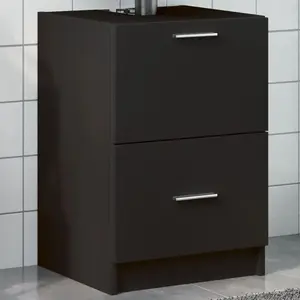 vidaXL Armoire d'évier noir 40x37x59 cm bois d'ingénierie pas cher
