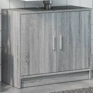 vidaXL Armoire d'évier sonoma gris 63x29x55 cm bois d'ingénierie pas cher