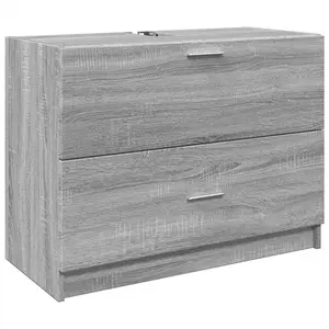vidaXL Armoire d'évier sonoma gris 78x37x59 cm bois d'ingénierie pas cher