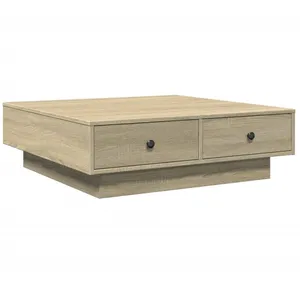 vidaXL Table basse Chêne sonoma 90x90x28 cm Aggloméré pas cher