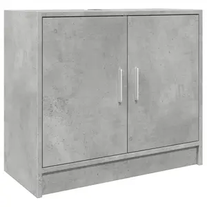 vidaXL Armoire d'évier gris béton 63x29x55 cm bois d'ingénierie pas cher