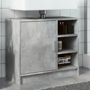 vidaXL Armoire d'évier gris béton 63x29x55 cm bois d'ingénierie pas cher