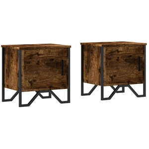 vidaXL Tables de chevet 2 pcs chêne fumé 40x30x40 cm bois d'ingénierie pas cher