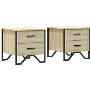vidaXL Tables de chevet 2 pcs chêne sonoma 40x41x40 cm bois ingénierie pas cher