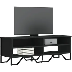 vidaXL Meuble TV noir 122x34x41 cm bois d'ingénierie pas cher