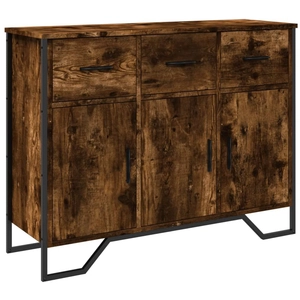 vidaXL Buffet chêne fumé 97x32,5x74,5 cm bois d'ingénierie pas cher