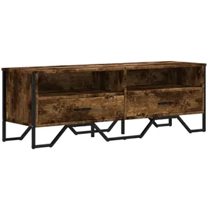 vidaXL Meuble TV chêne fumé 122x34x41 cm bois d'ingénierie pas cher