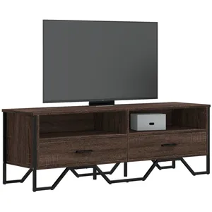 vidaXL Meuble TV chêne marron 122x34x41 cm bois d'ingénierie pas cher