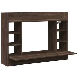 vidaXL Bureau mural chêne marron 105x48x75 cm bois d'ingénierie pas cher