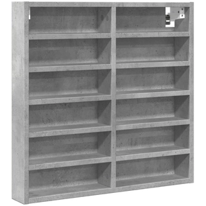 vidaXL Armoire à vitrine gris béton 100x8,5x75 cm bois d’ingénierie pas cher