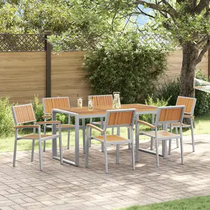 vidaXL Ensemble de salle à manger pour jardin 7 pcs Gris pas cher