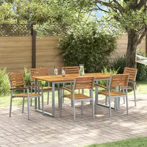 vidaXL Ensemble de salle à manger pour jardin 7 pcs Gris pas cher