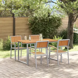 vidaXL Ensemble de salle à manger pour jardin 5 pcs Gris pas cher