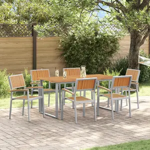 vidaXL Ensemble de salle à manger pour jardin 7 pcs Gris pas cher