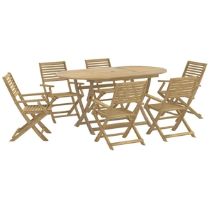 vidaXL Ensemble à manger de jardin 7 pcs Bois d'acacia solide pas cher