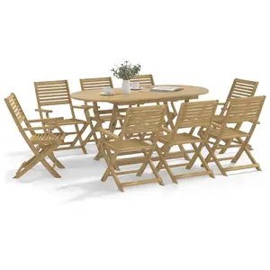 vidaXL Ensemble à manger de jardin 9 pcs bois d'acacia solide pas cher