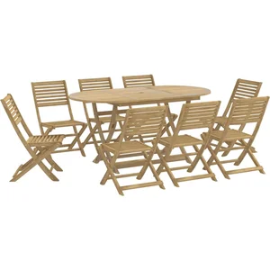 vidaXL Ensemble à manger de jardin 9 pcs bois d'acacia solide pas cher