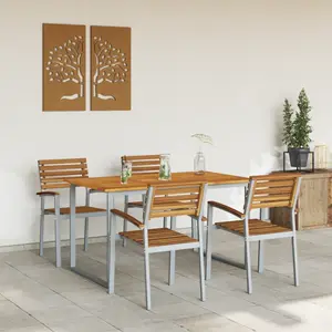 vidaXL Vidaxl Ensemble De Jardin 5 Pièces En Bois D'acacia Et Métal pas cher