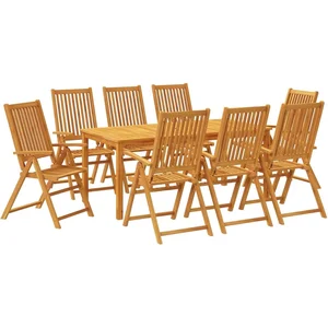 vidaXL Ensemble à manger de jardin 9 pcs bois d'acacia solide pas cher
