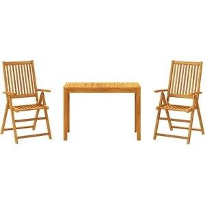vidaXL Ensemble à manger de jardin 3 pcs Bois d'acacia solide pas cher