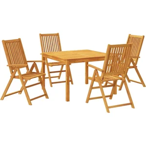 vidaXL Ensemble à manger de jardin 5 pcs Bois d'acacia solide pas cher