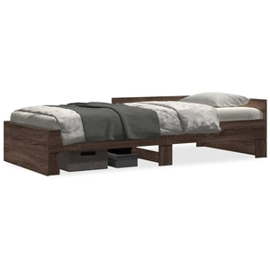 vidaXL Cadre de lit chêne marron 75x190 cm bois d'ingénierie pas cher