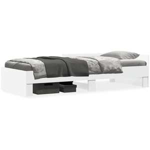 vidaXL Cadre de lit sans matelas blanc 90x190 cm bois d'ingénierie 849586 pas cher