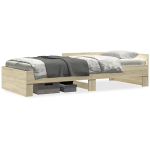 vidaXL Cadre de lit chêne sonoma 100x200 cm bois d'ingénierie pas cher