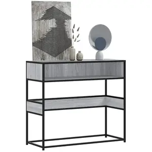 vidaXL Table console sonoma gris 90x35x80 cm bois d'ingénierie pas cher