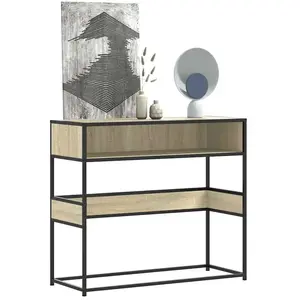 vidaXL Table console chêne sonoma 90x35x80 cm bois d'ingénierie pas cher
