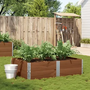 vidaXL Jardinière marron 150x100 cm bois massif de pin pas cher