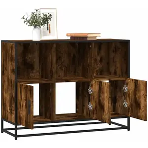 vidaXL Buffet chêne fumé 100x35x76 cm bois d'ingénierie pas cher