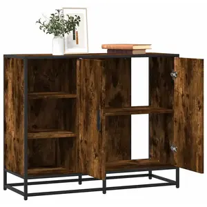 vidaXL Buffet chêne fumé 92x35x76 cm bois d'ingénierie pas cher