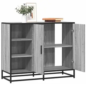 vidaXL Buffet sonoma gris 92x35x76 cm bois d'ingénierie pas cher